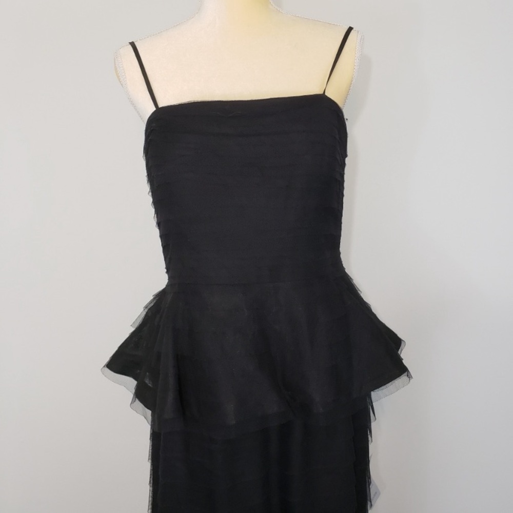 Adriana Papell strapless shutter tulle peplum long gown - Picture 11 of 12